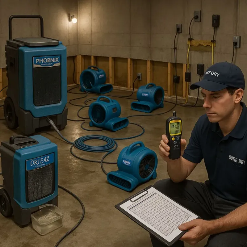 Structural Drying and Dehumidification process in Ponca City, OK